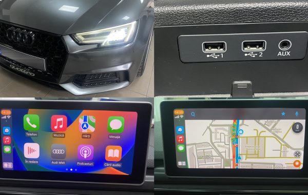 Instalare Apple Carplay Android Auto USB 2 Sloturi Iluminat Audi A4 B9