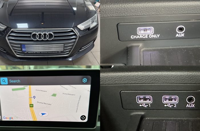Instalare Port USB Cu 2 Sloturi Apple Carplay Android Auto Whatsapp Google Maps Audi A4 B9